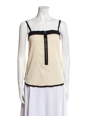 Dolce & Gabbana Cream Cami with Black Trim and Front Zip